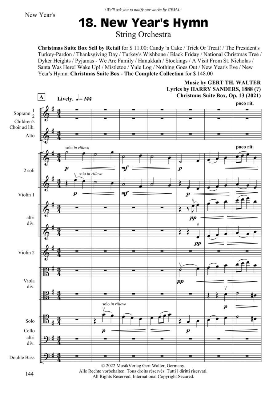 New Year's Hymn String Orchestra scores gallery preview page 1