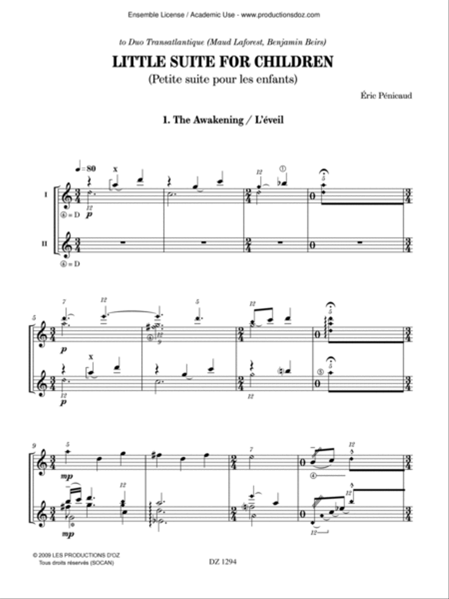 Little Suite for Children Classical Guitar scores gallery preview page 4