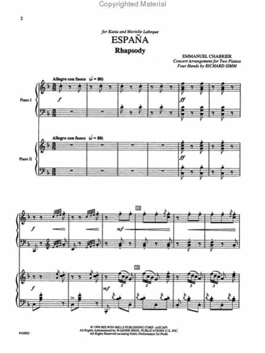 España Rhapsody Small Ensemble scores gallery preview page 2