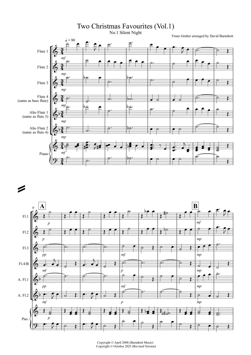 2 Christmas Favourites for Flute Quartet (volume one) image number null