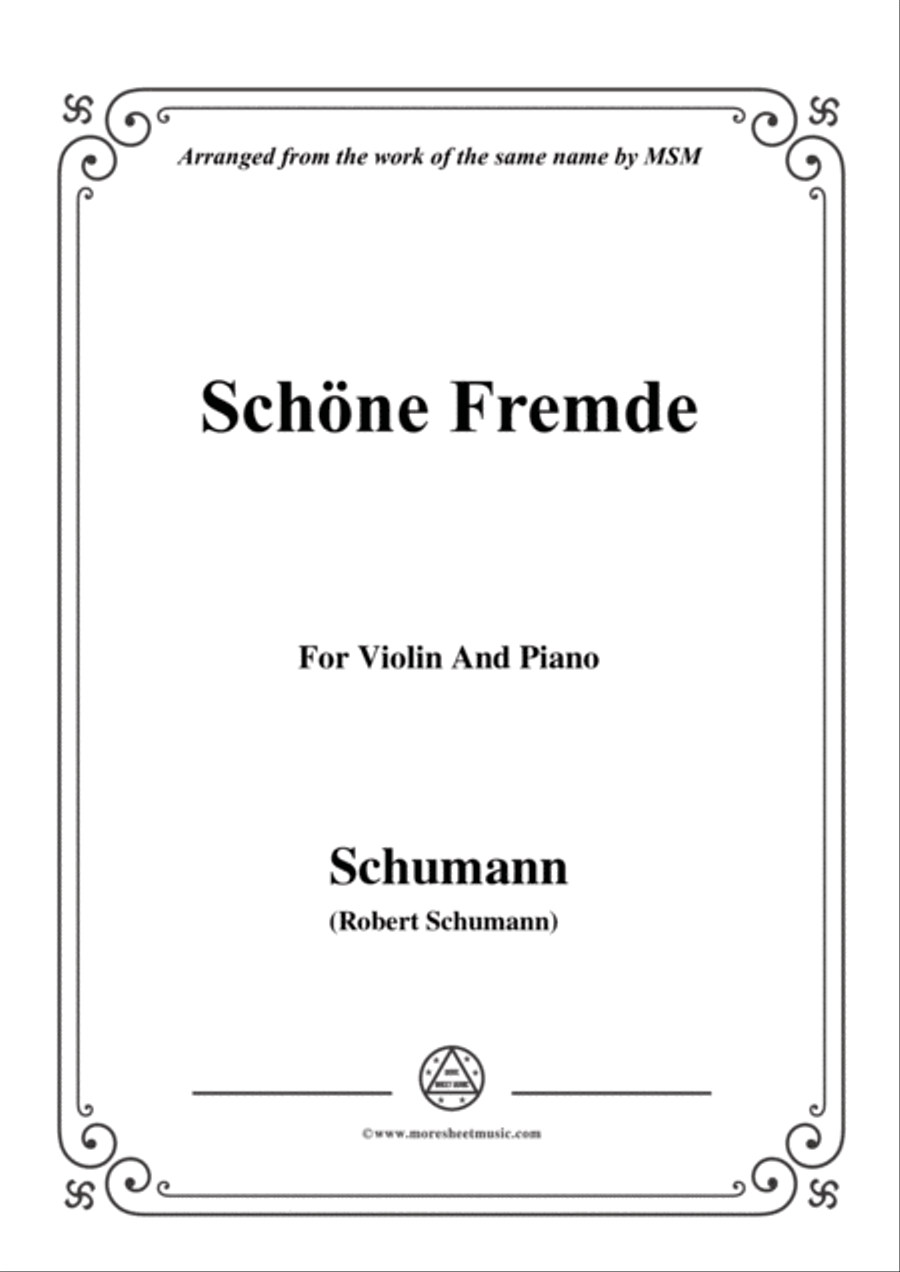 Schumann-Schöne Fremde,for Violin and Piano Violin Solo scores gallery preview page 1