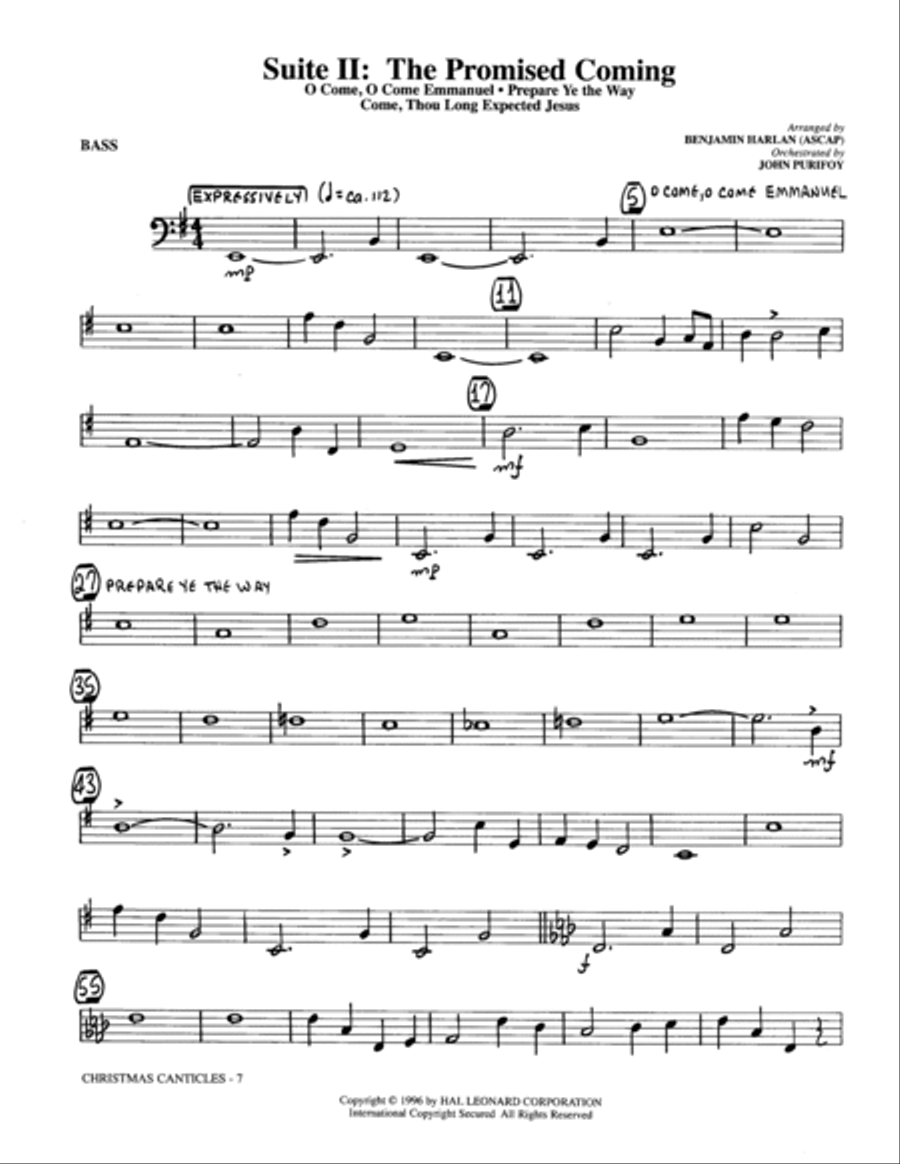 Christmas Canticles: A Cantata of Carols in Four Suites (Full Orchestra) - String Bass Choir scores gallery preview page 6
