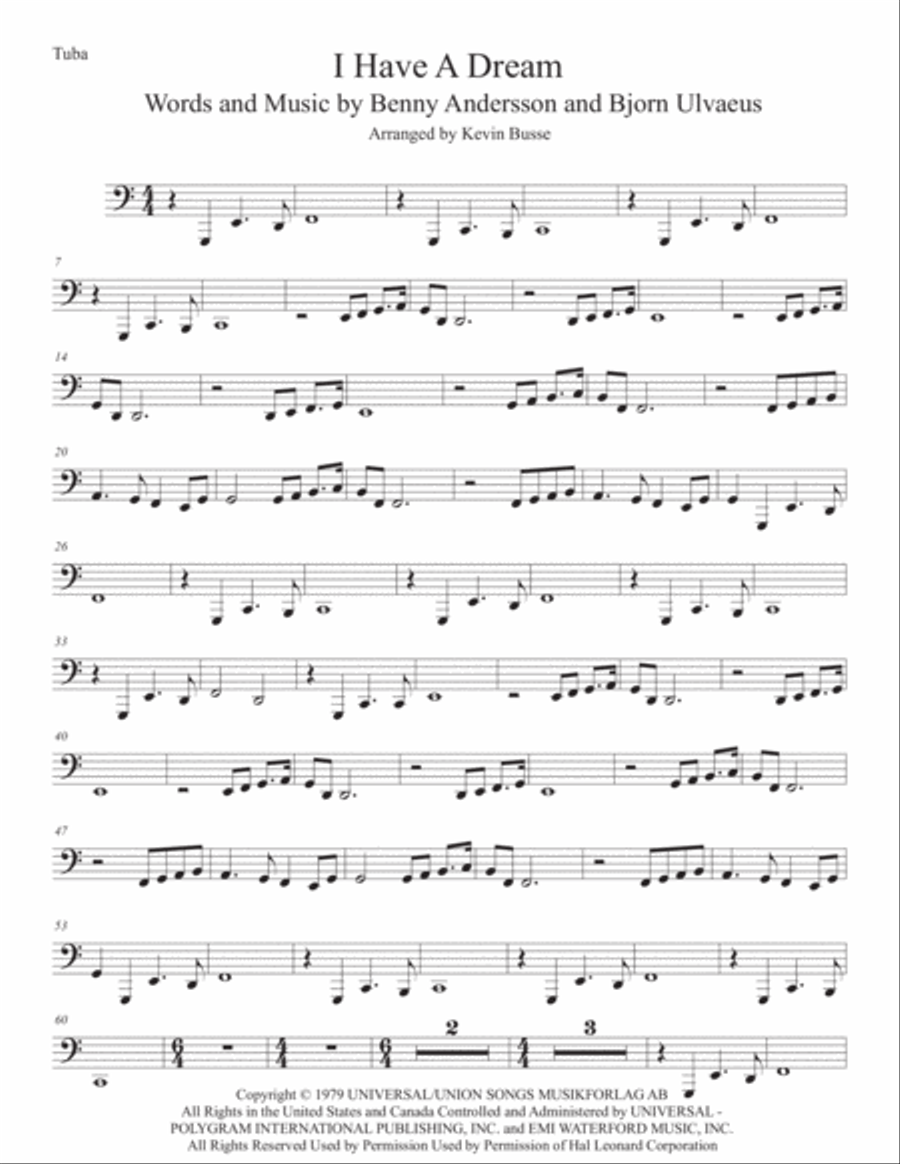 I Have A Dream I Have A Dream Tuba scores gallery preview page 1