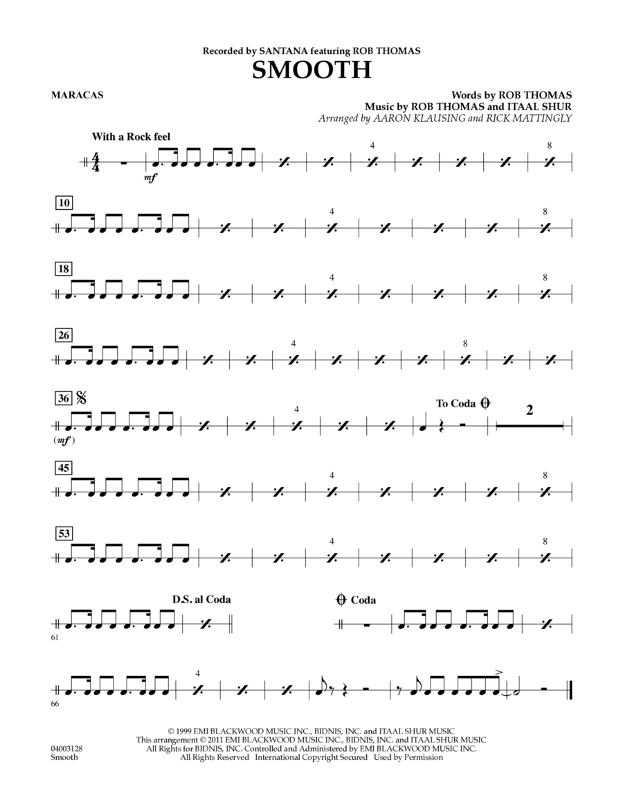 Smooth - Maracas School and Community scores gallery preview page 1