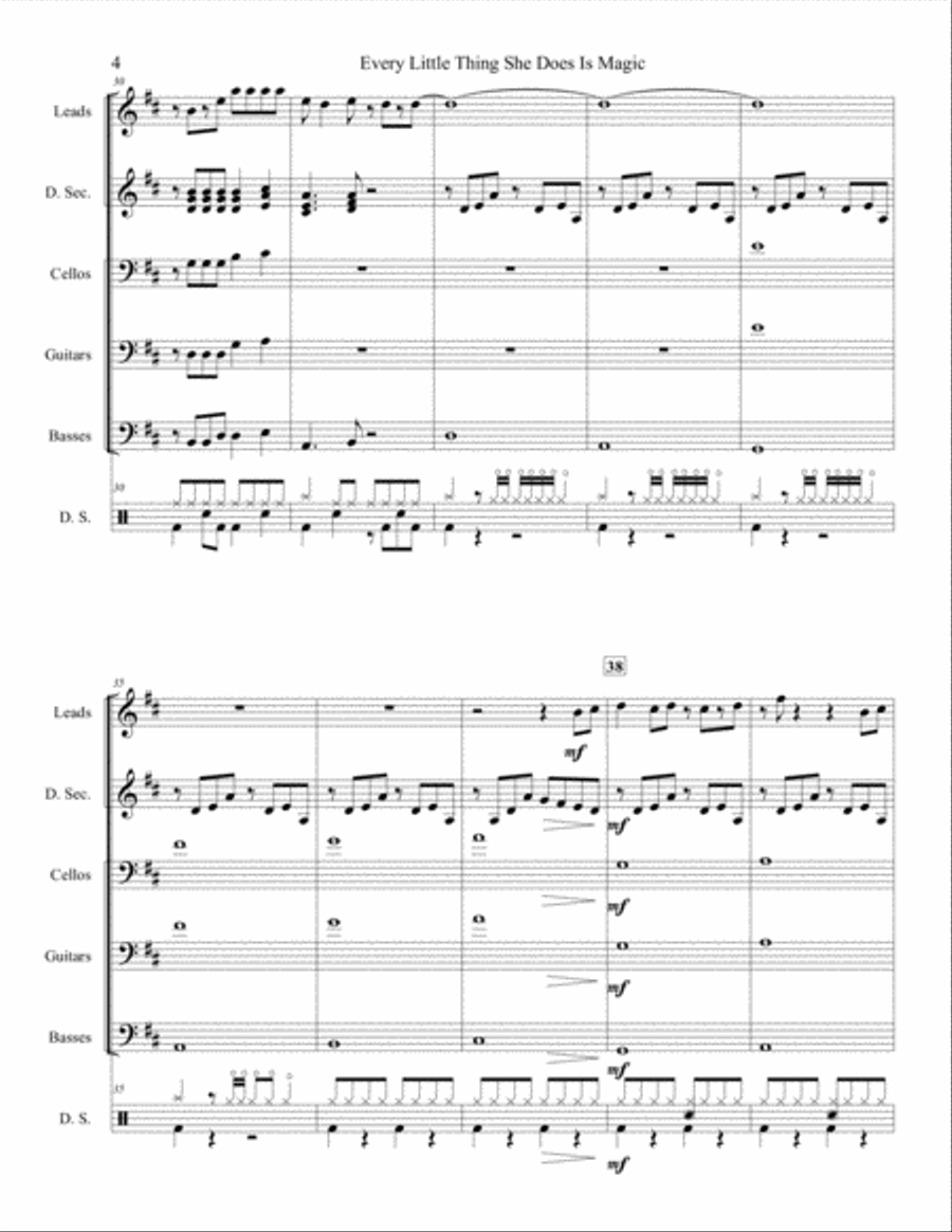 Every Little Thing She Does Is Magic Percussion Ensemble scores gallery preview page 6