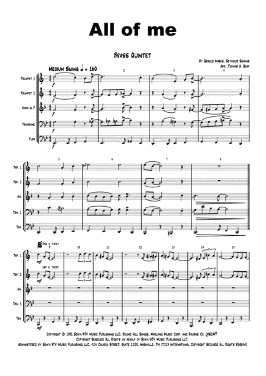 All Of Me Horn scores gallery preview page 1