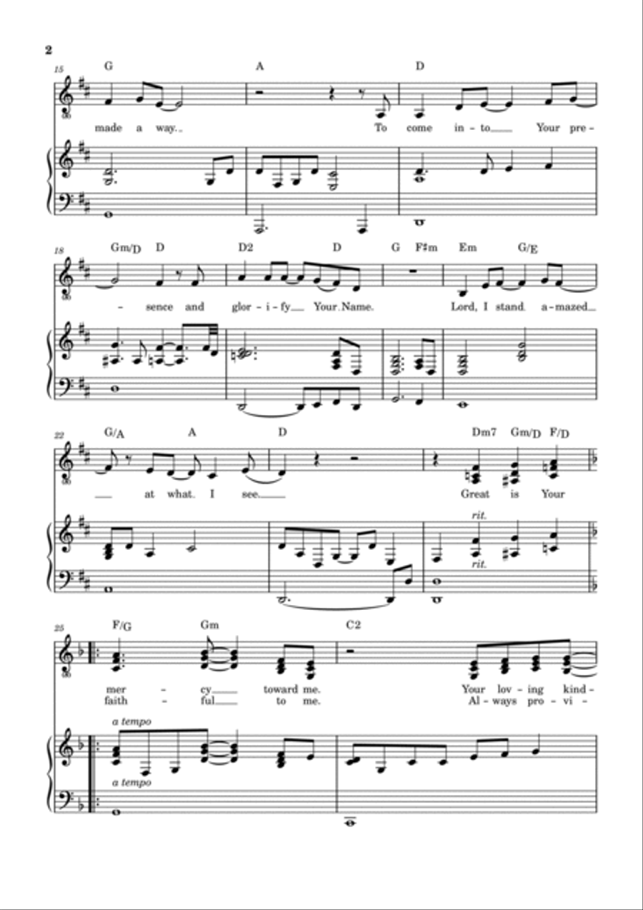 Great Is Your Mercy Piano, Vocal, Guitar scores gallery preview page 3