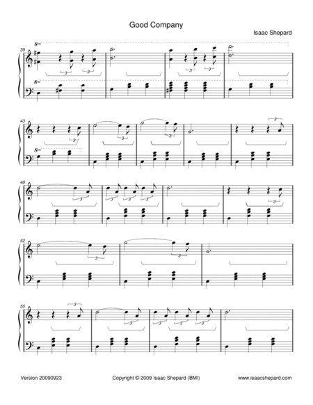 Good Company Piano Solo - Digital Sheet Music
