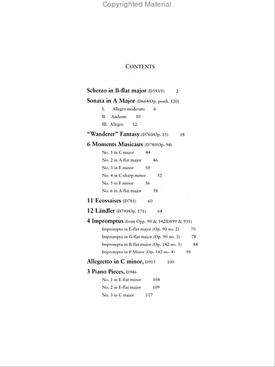 Schubert Masterpieces for Solo Piano -- 19 Works Piano Solo scores gallery preview page 2