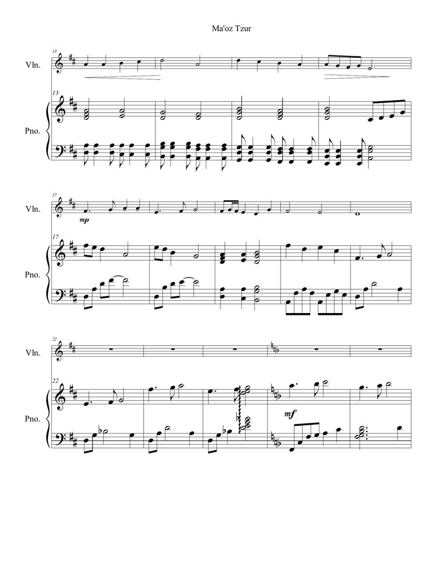 Maoz Tzur Violin Solo scores gallery preview page 3