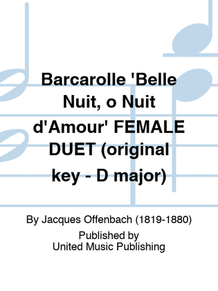 Book cover for Barcarolle 'Belle Nuit, o Nuit d'Amour' FEMALE DUET