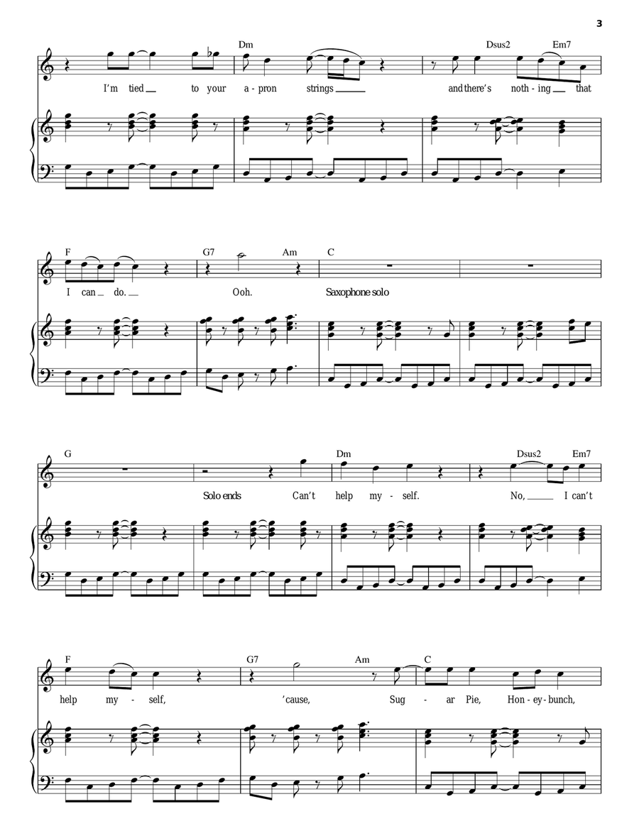 I Can't Help Myself (Sugar Pie, Honey Bunch) Piano, Vocal scores gallery preview page 3