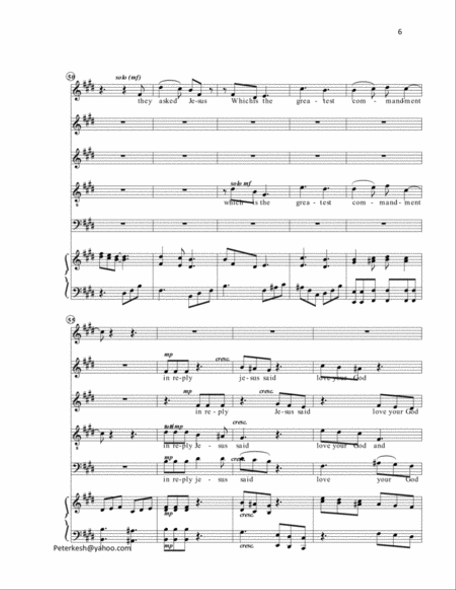The Heart of Everything is an SATB composition emphasizing on the importance of love to your God and 4-Part scores gallery preview page 6