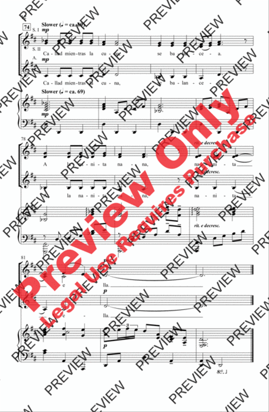 A La Nanita Nana A La Nanita Nana Women's Choir scores gallery preview page 12