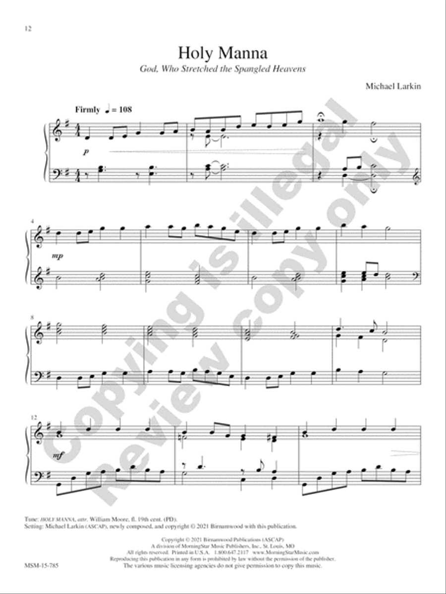 Early American Hymns for Piano Piano Solo scores gallery preview page 6