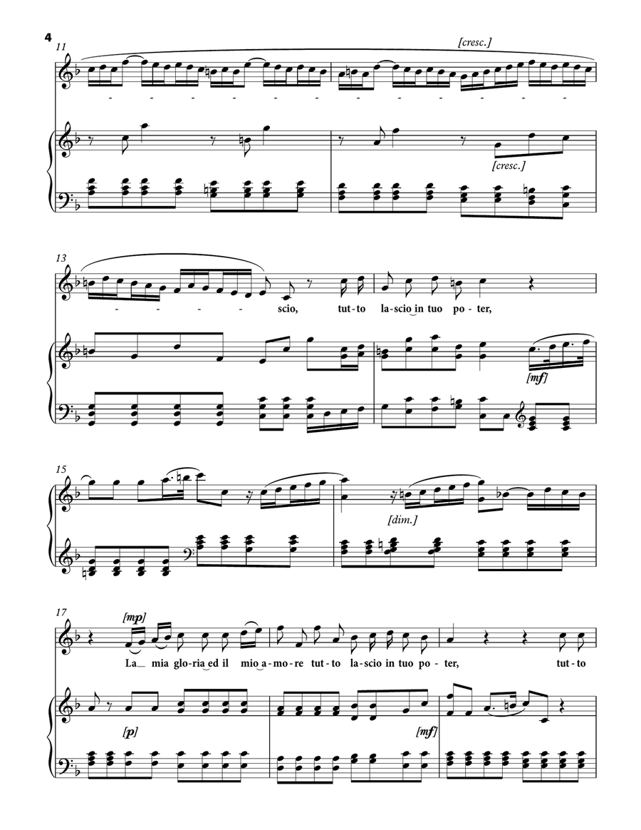 VIVALDI Antonio: La mia gloria ed il mio amore, aria from the opera 