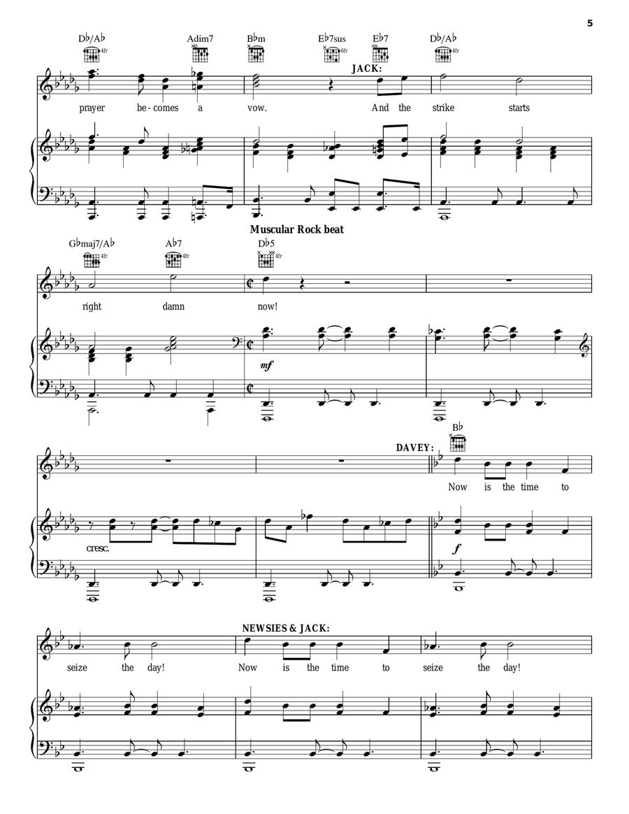 Seize The Day (from Newsies The Musical) Guitar scores gallery preview page 5