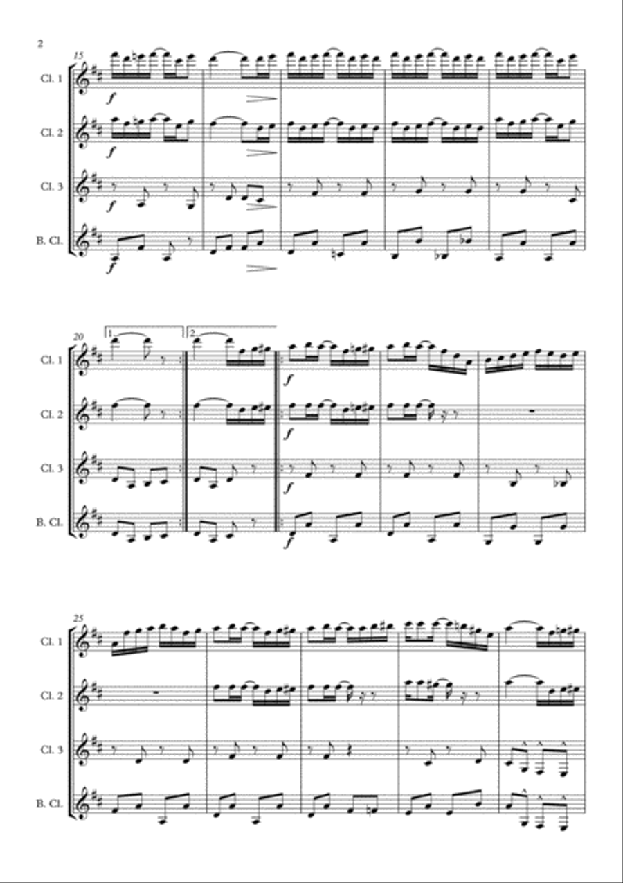 The Entertainer arranged for Clarinet Quartet Clarinet Quartet scores gallery preview page 4