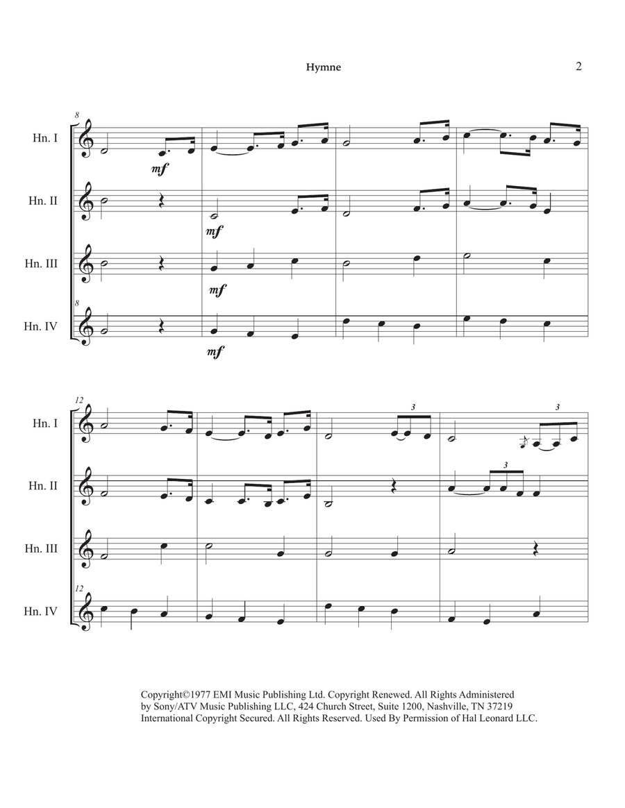 Hymne Brass Ensemble scores gallery preview page 6