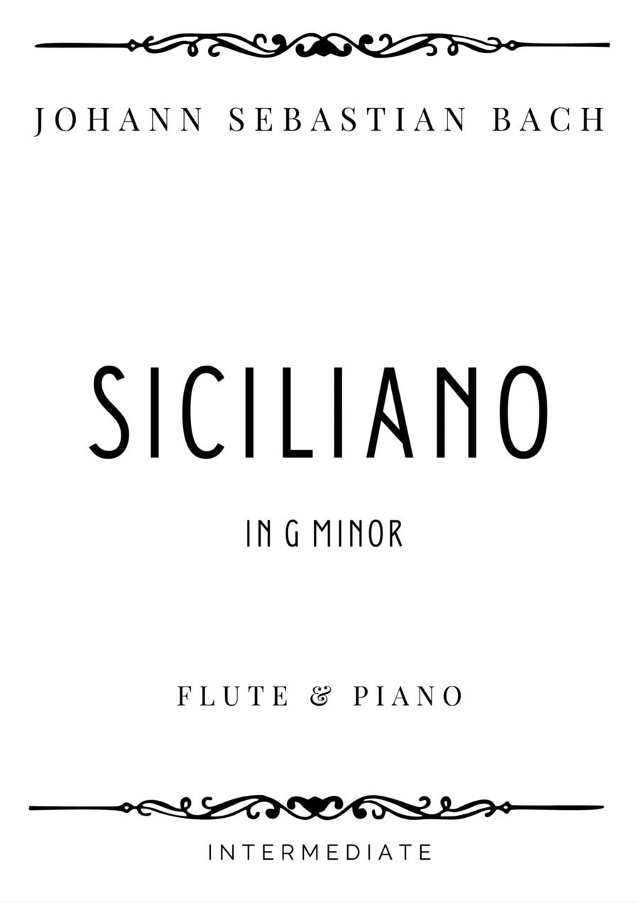 J.S. Bach - Siciliano in G minor from Flute Sonata - Intermediate Flute Solo scores gallery preview page 1