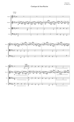 Book cover for Cantique de Jean Racine (String Quartet) Scores & Parts