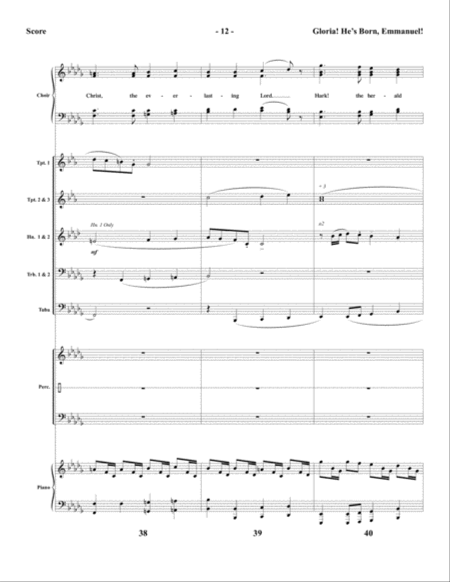Gloria! He’s Born, Emmanuel! - Brass and Percussion Score and Parts Choir scores gallery preview page 14