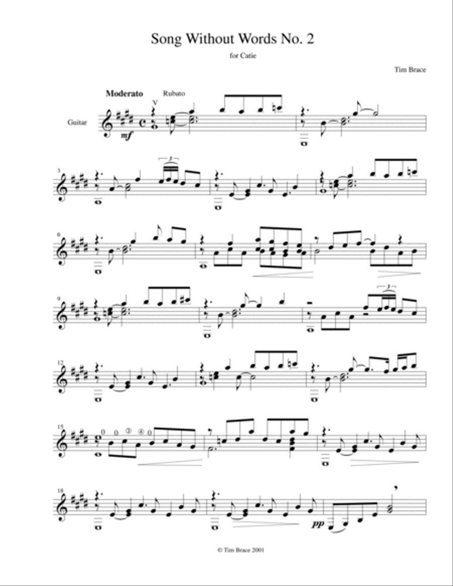 Song Without Words No. 2 Guitar Solo scores gallery preview page 2