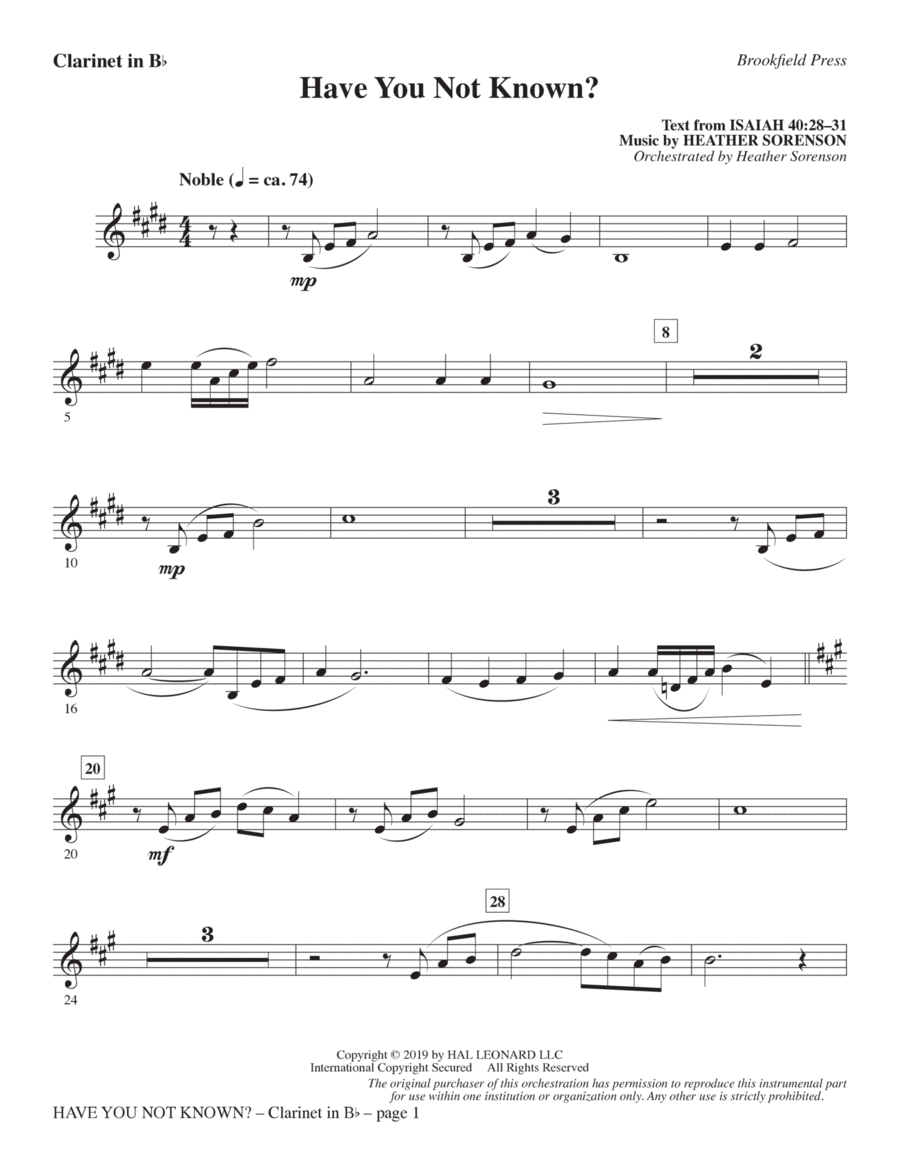 Have You Not Known? - Bb Clarinet Choir scores gallery preview page 1