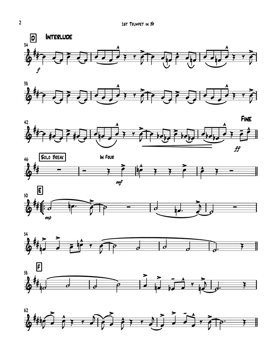 A Night In Tunisia Small Ensemble scores gallery preview page 2