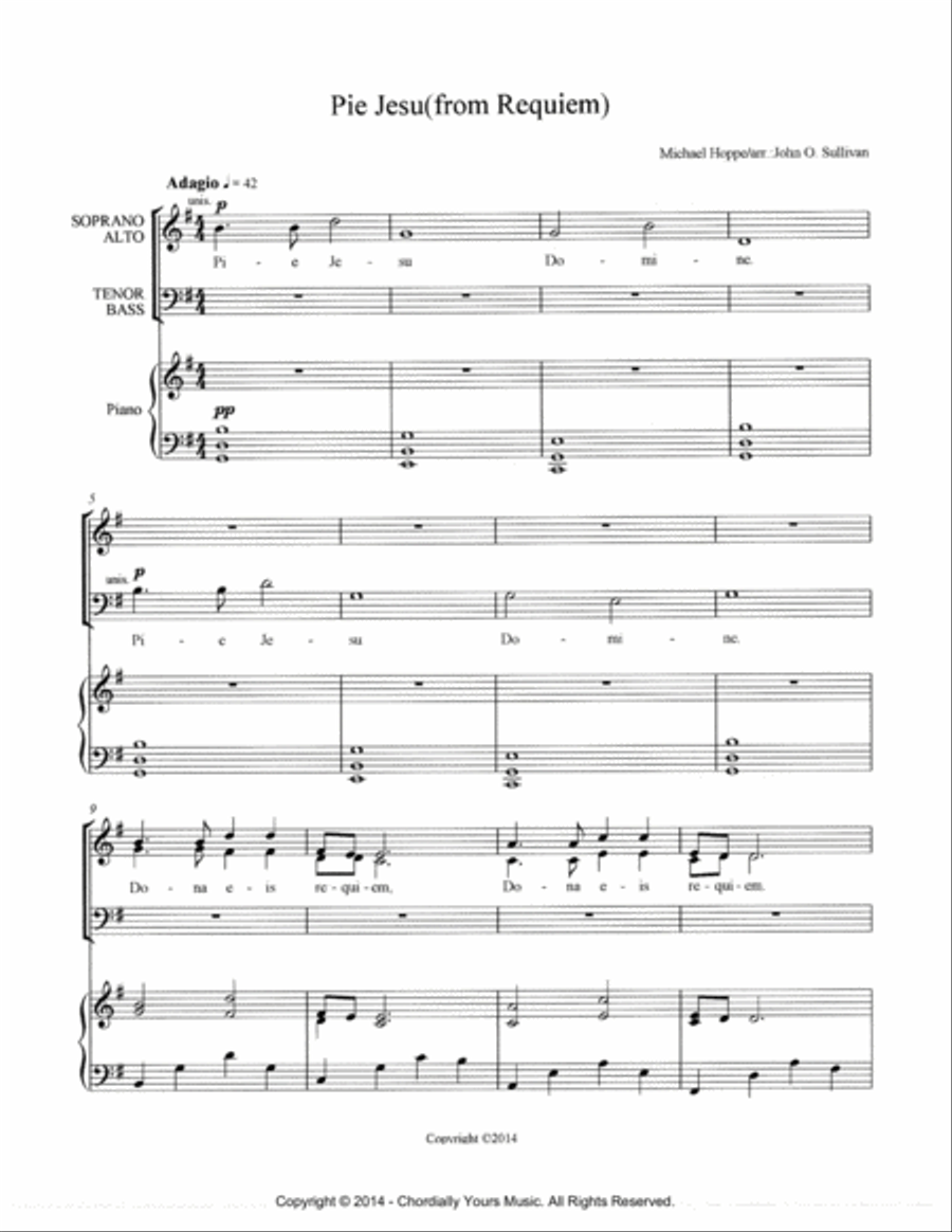 Pie Jesu (from Requiem) Pie Jesu (from Requiem) 4-Part scores gallery preview page 2