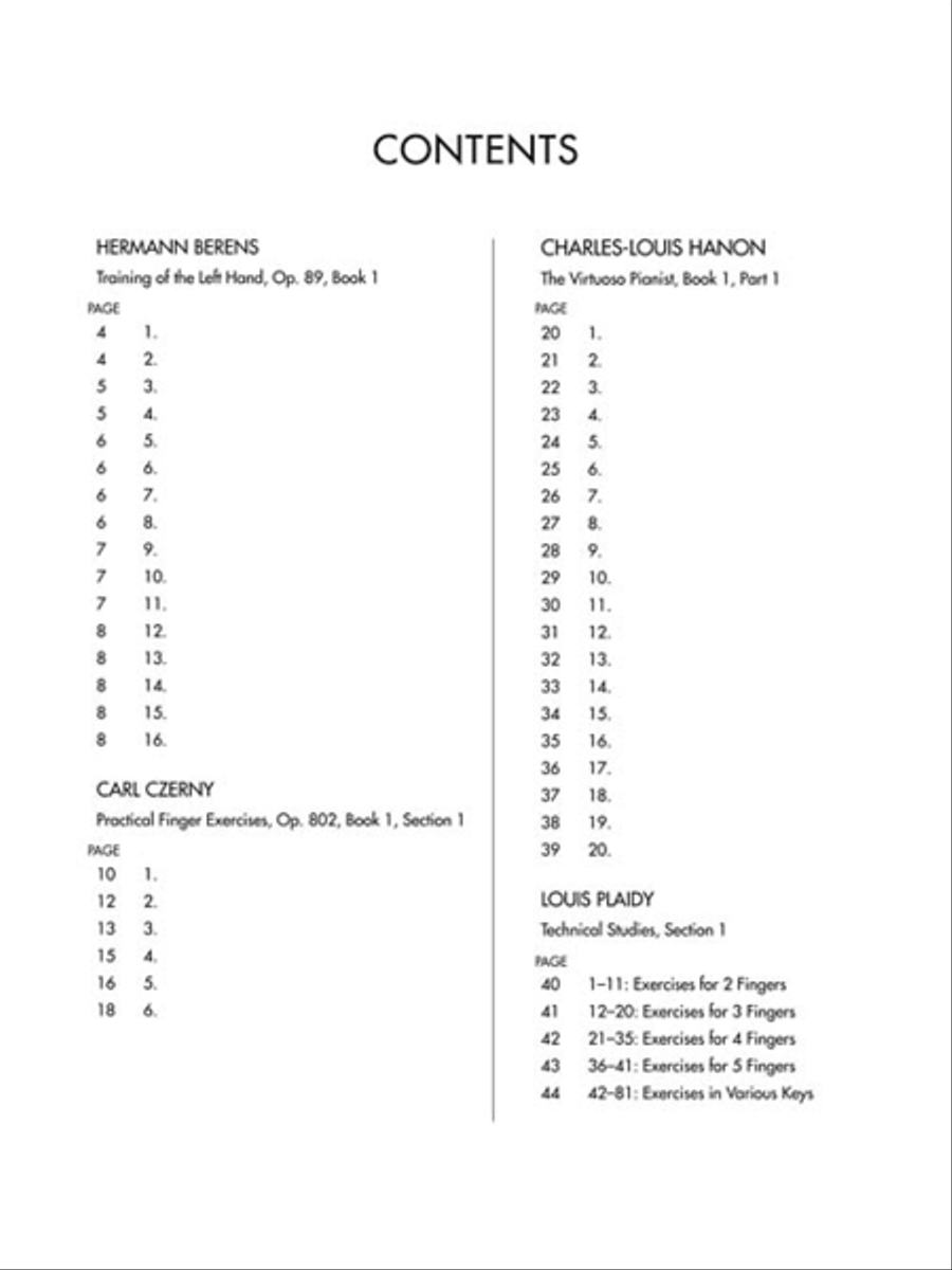 Scales and Finger Exercises