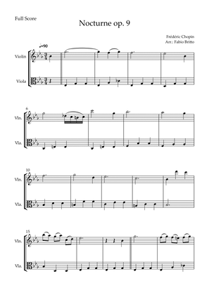 Nocturne Op.9 No. 2 (Frédéric Chopin) for Violin & Viola Duo