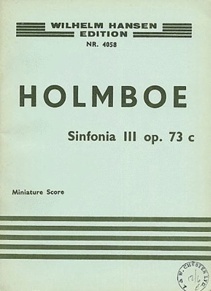 Sinfonia No. 3 For Strings