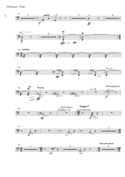 Montsegur, The Cathar Tragedy, symphonic poem for solo trombone and orchestra - set of parts - percussions