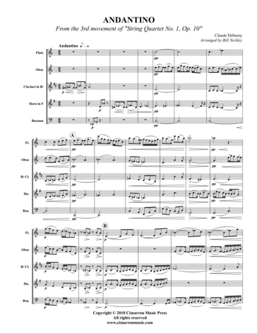 Andantino Andantino Woodwind Quintet scores gallery preview page 1