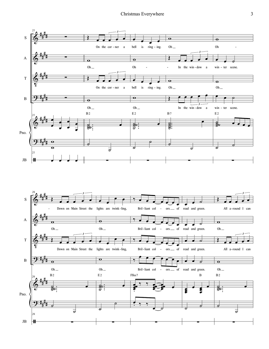 Christmas Everywhere (SATB) 4-Part scores gallery preview page 4