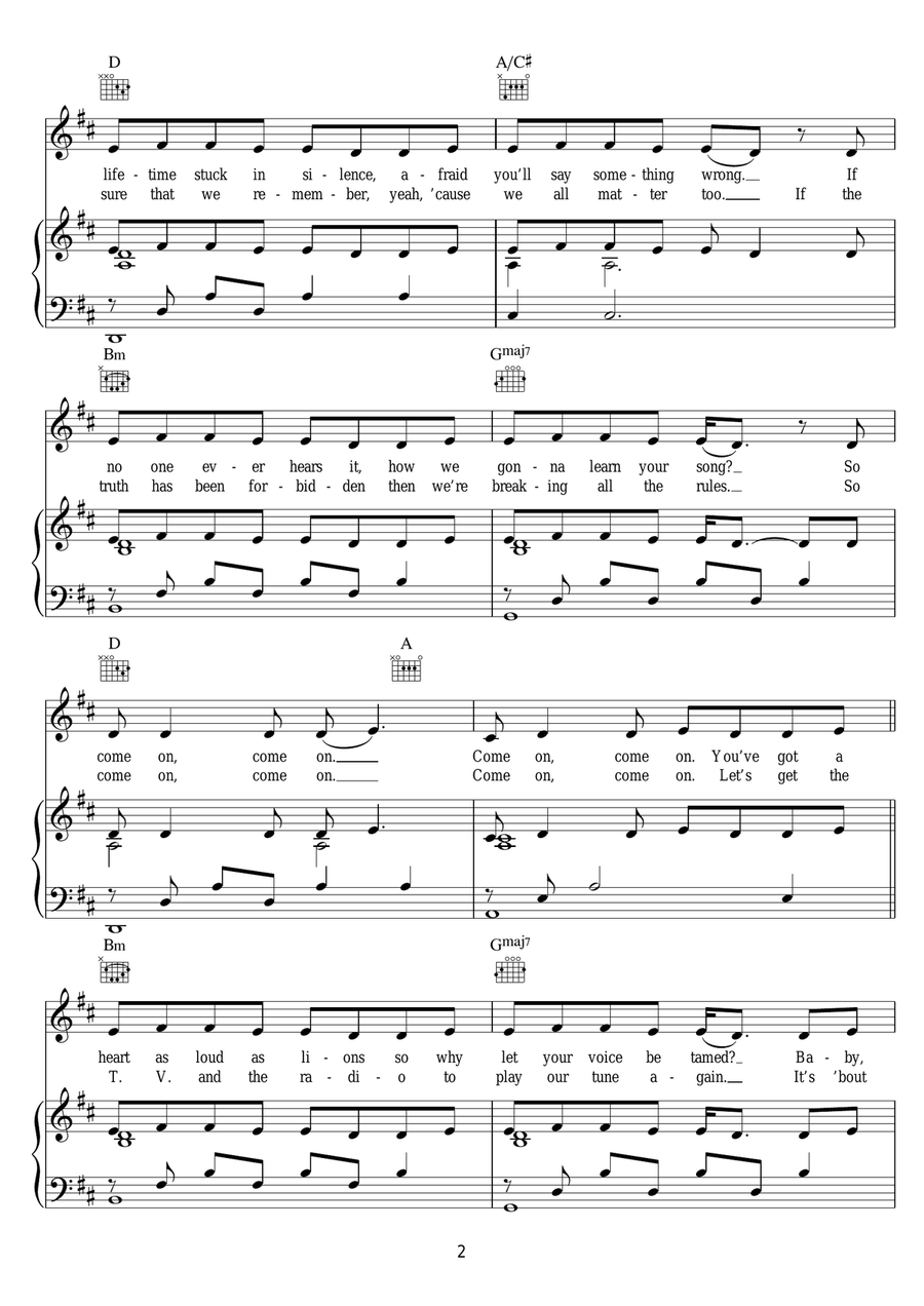 Read All About It, Part III Piano, Vocal, Guitar scores gallery preview page 2