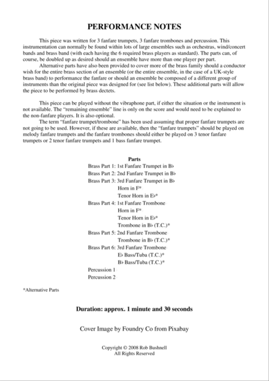 Fanfare: Starter for Ten (Rob Bushnell) - Brass and Percussion Baritone Horn TC scores gallery preview page 3