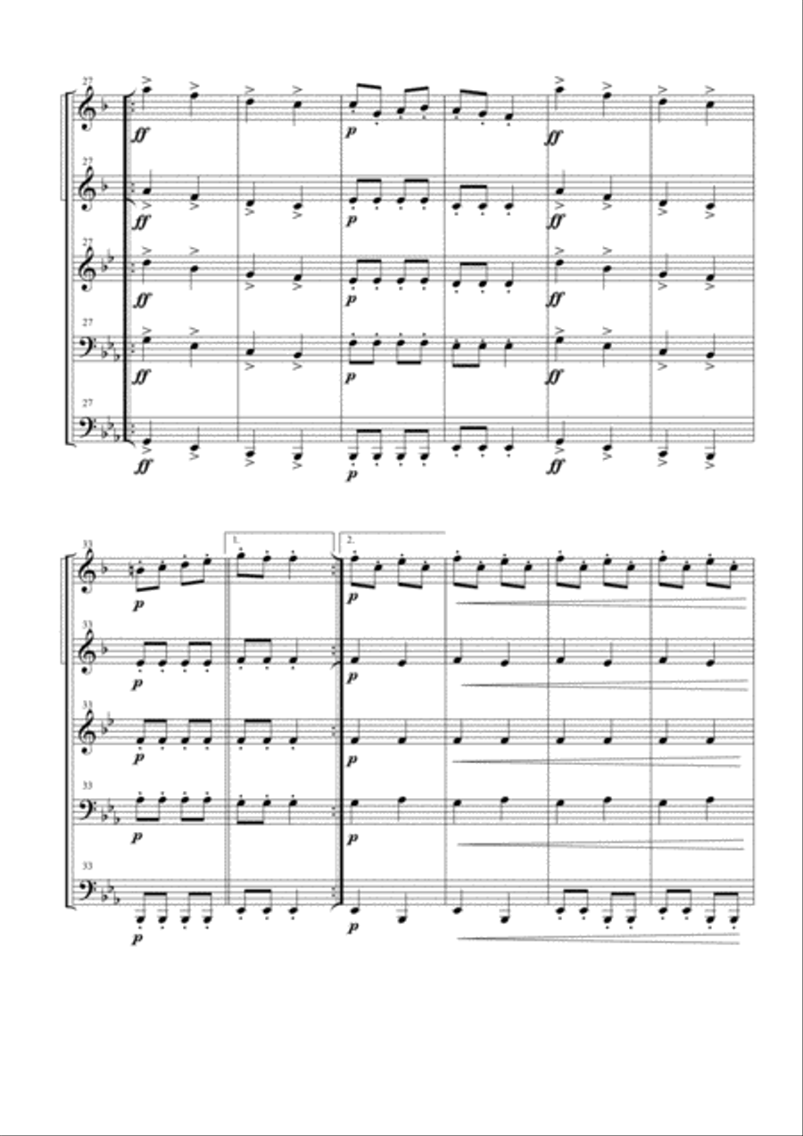 Infernal Galop (Can Can) for Brass Quintet Brass Quintet scores gallery preview page 3