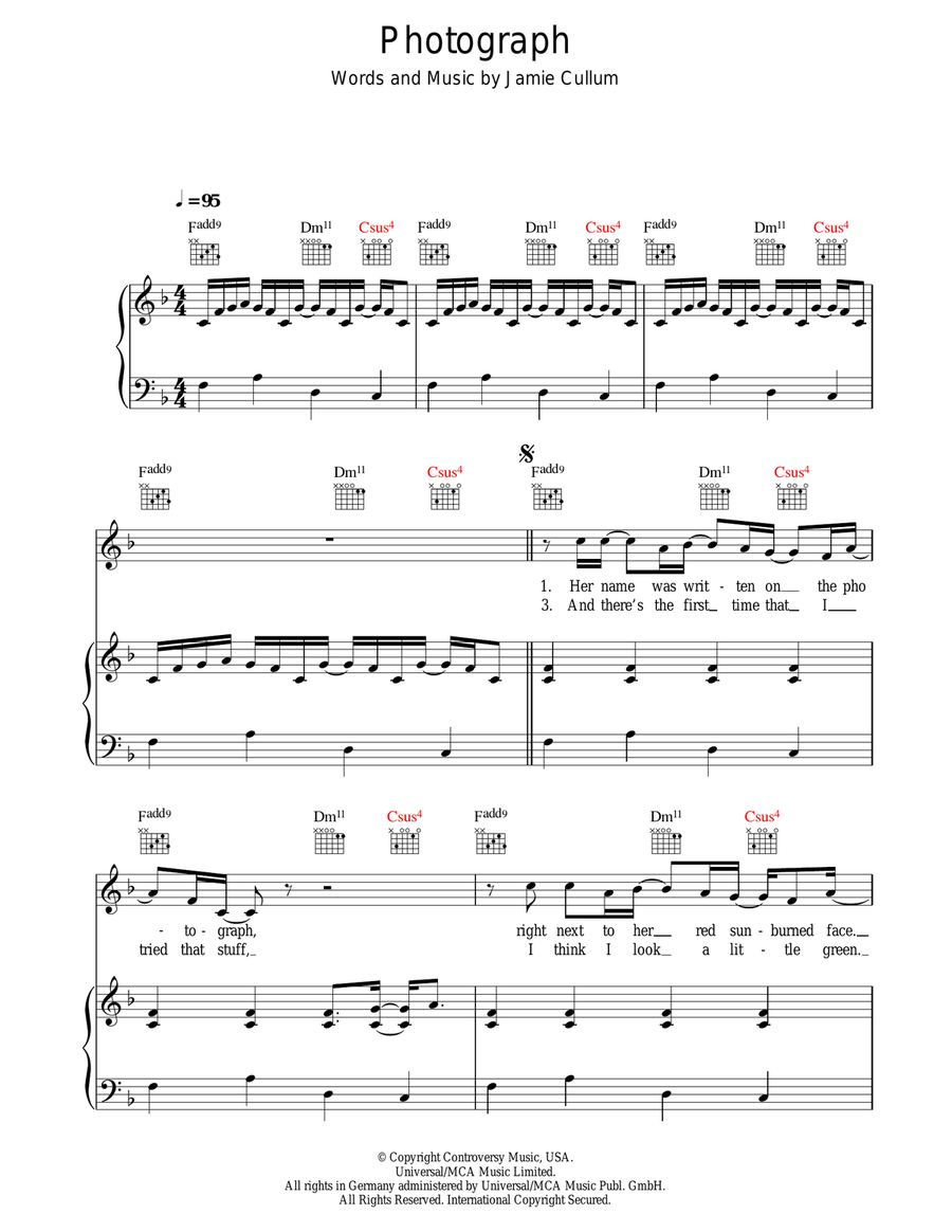 Photograph Acoustic Guitar scores gallery preview page 1