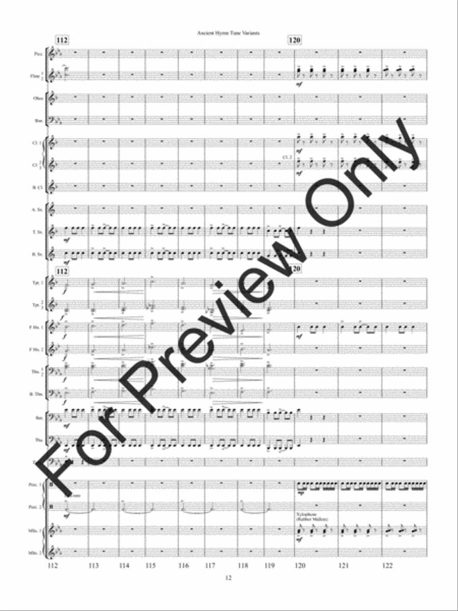 Ancient Hymn Tune Variants (Score) Concert Band scores gallery preview page 15