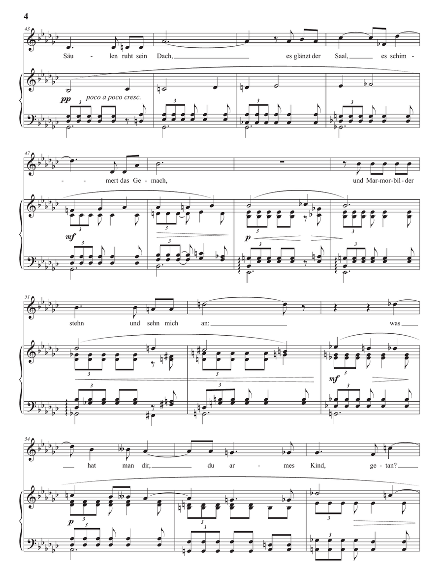 WOLF: Mignon: Kennst du das Land? (transposed to G-flat major) Piano, Vocal scores gallery preview page 5