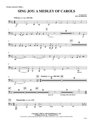 Book cover for Sing Joy: A Medley of Carols: Tuba