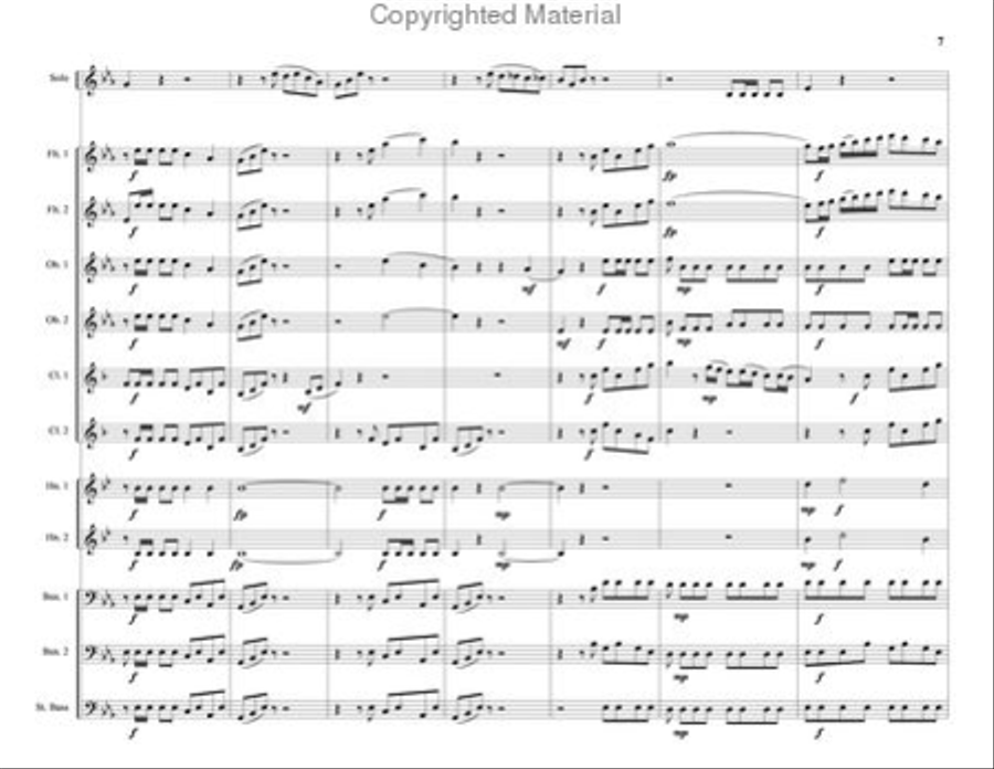 Concerto for Trumpet Woodwind Quintet scores gallery preview page 9