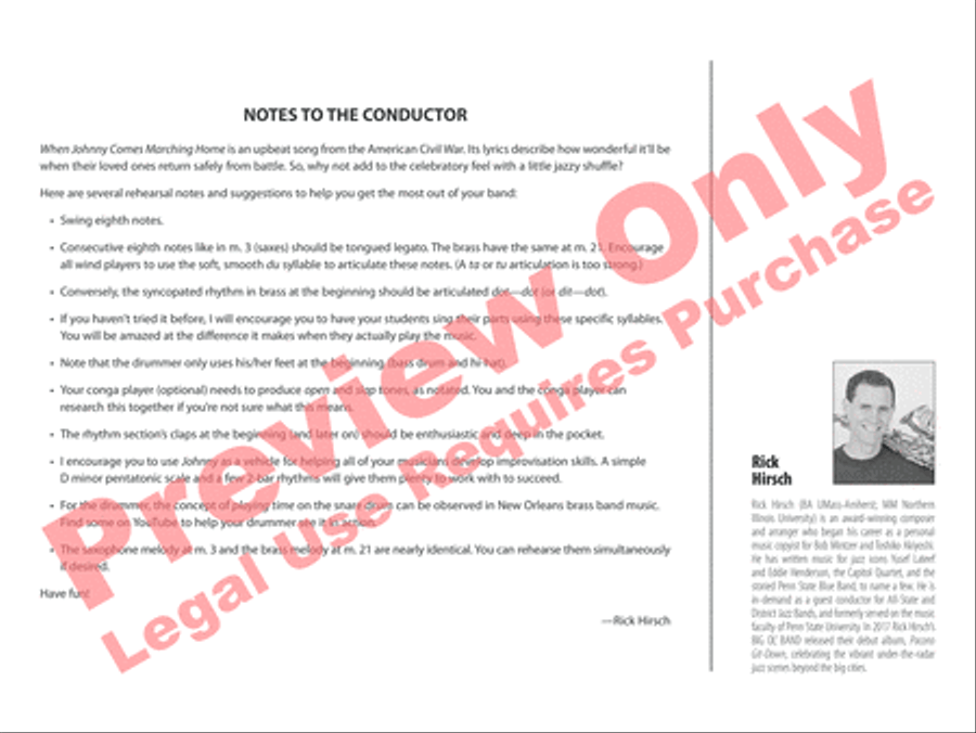 When Johnny Comes Struttin' Home Jazz Ensemble scores gallery preview page 3