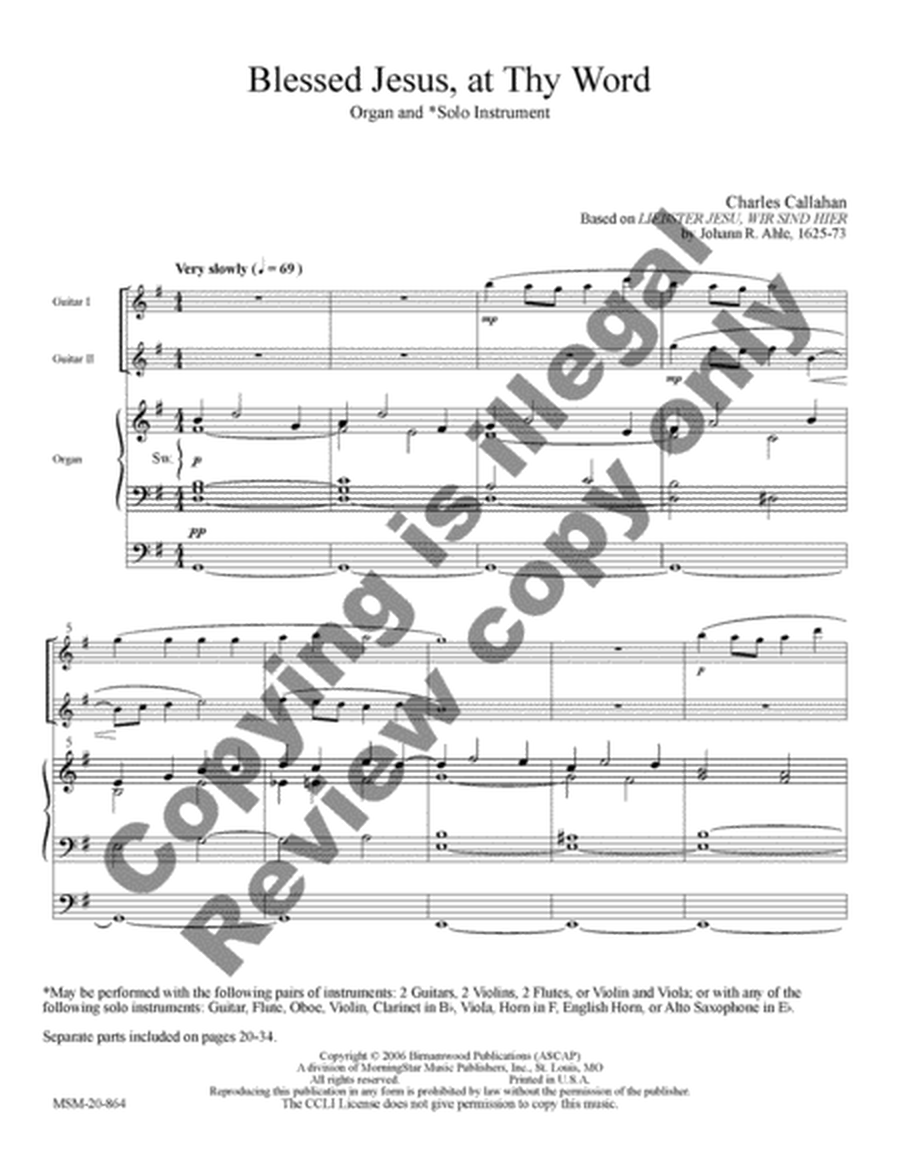 Four Chorale Meditations for Organ and Solo Instrument image number null