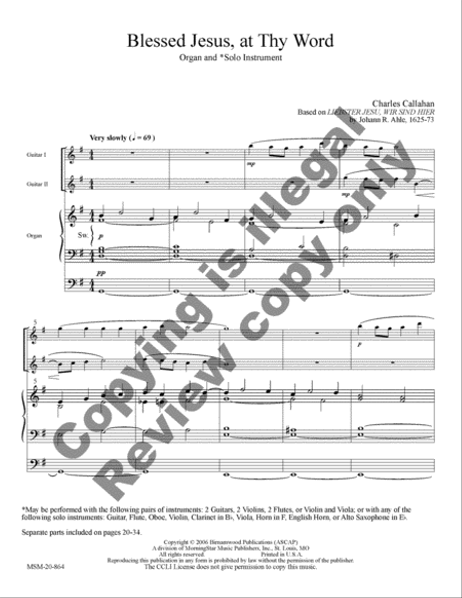 Four Chorale Meditations for Organ and Solo Instrument image number null