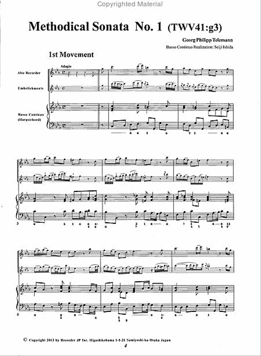 Sonatas, Volume 4 Alto Recorder scores gallery preview page 3