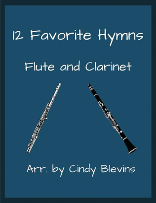 Book cover for 12 Favorite Hymns, Flute and Clarinet Duets
