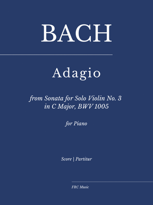 Book cover for Adagio from Sonata for Solo Violin No. 3 in C Major, BWV 1005 (for piano) Víkingur Ólafsson Version